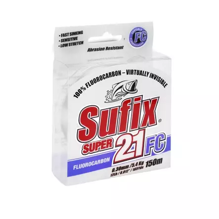 Sufix Super 21 FC 150m -fluorocarbon line - Braided Fishing Line - 024777695160 - 1