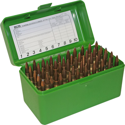 MTM RL-50 Rifle Cartridge Box 30-06-458Win - Ampujanvarusteet - 026057210100 - 1