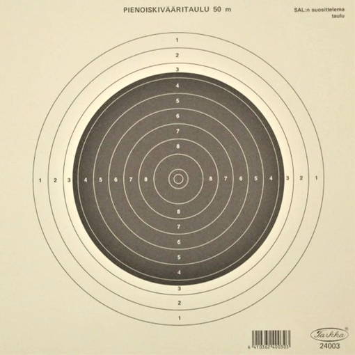 Tarkka small rifle target 3 20x20cm, 50 pcs - Ampumatuet ja taulut - 6410362400310 - 1