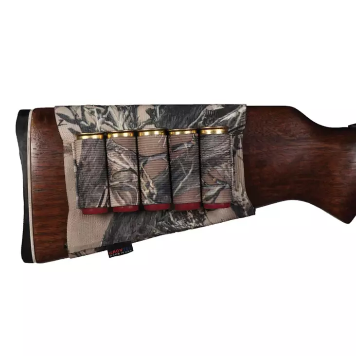 Grovtec shotgun cartridge pocket for stock Camo, GTAC77 - Ampujanvarusteet - 811071010771 - 1