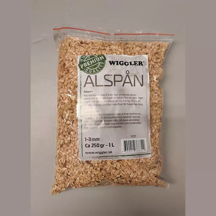 Wiggler alder smoking shavings 250g - Fisherman's tools and accessories - 7340010388822 - 1