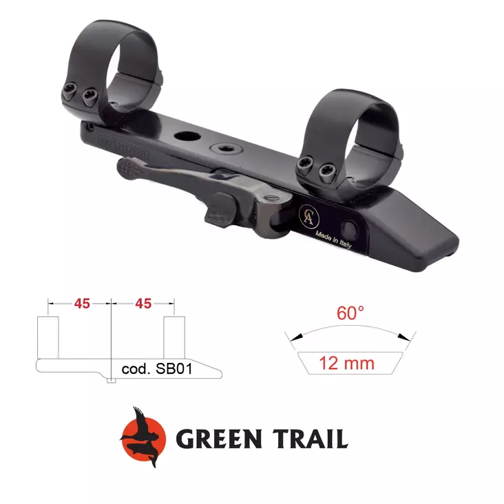 Contessa Simple Blacks Single Shot Rifle, 30mm, 5mm - Kikarfästen och ringar - 8056479341863 - 1