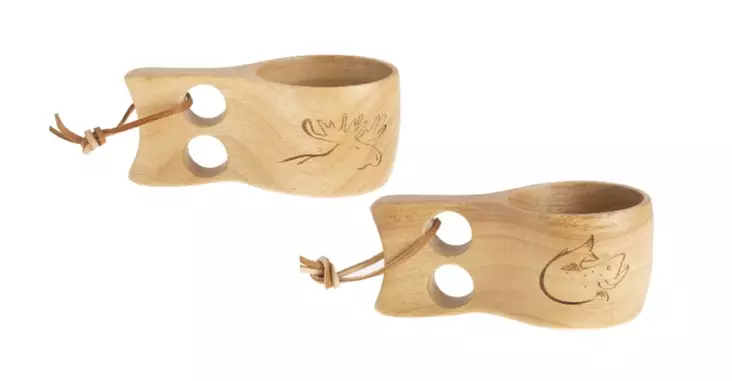 Fisherman Wood Cup, Moose, Salmon and Campfire - Hiking food - 3950001271244 - 1