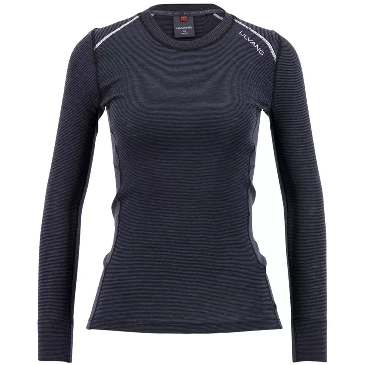 Ulvang Rav 100% Round Neck Ws Black/Granite/High Rise Merino Shirt Ladies - Underwear - 3950001290405 - 1