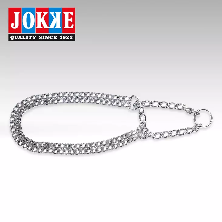 Jokke Dubbelkedja runt halsen 2,0 mm, förnicklad - Hundhalsband och selar - 6417114353726 - 1