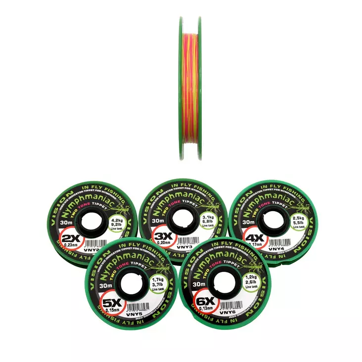 Vision NYMPHMANIAC Two Tone tippet 30m tvåfärgad tafslina - Fluglinor och tafsar - 6417512842976 - 1