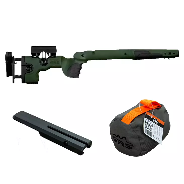 GRS Bifrost Tikka T3/T3X Stock + Bag Rider Combo med grön stock - Kolv till vapen - 3950001298616 - 1