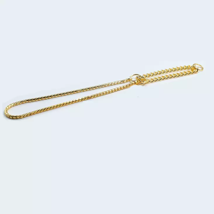 Jokke Snake guldpläterad halvstryp 3,5 mm utställnings halsband - Hundhalsband och selar - 3950001288587 - 1