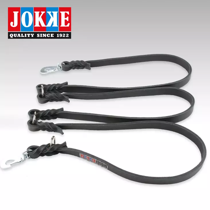 Jokke Viking Fat Skin leash with two locks 300 cm, black - Dog leashes - 3950001274177 - 1