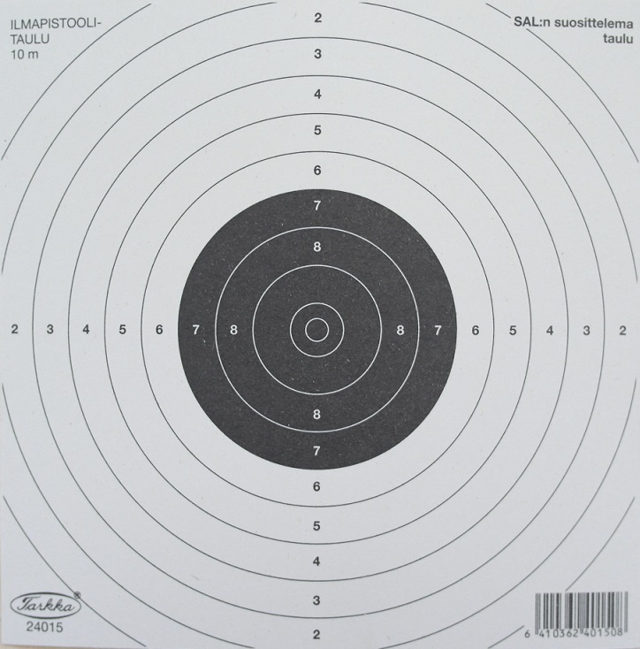 Air pistol target 14x14cm, 100pcs - Ampumatuet ja taulut - 6410362401508 - 1