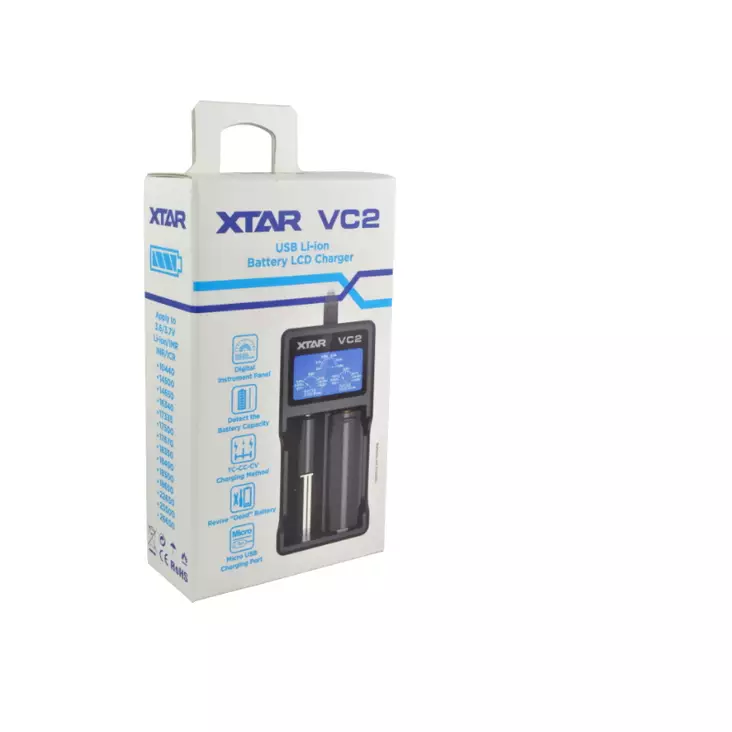 Xtar VC2 Li-Ion batteriladdare - Hundpejlar tillbehör - 6952918320388 - 2