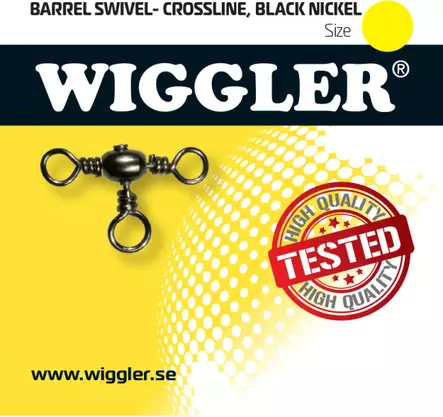 Wiggler Barrel swivel-crossline, black nickel - Fishing leaders and lure snaps - 3950001240899 - 1